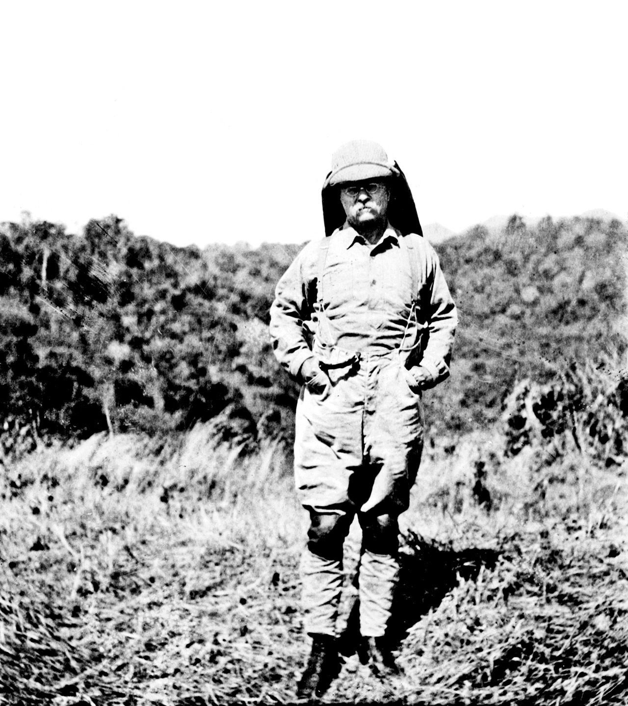 [Theodore Roosevelt in African savannah landscape]