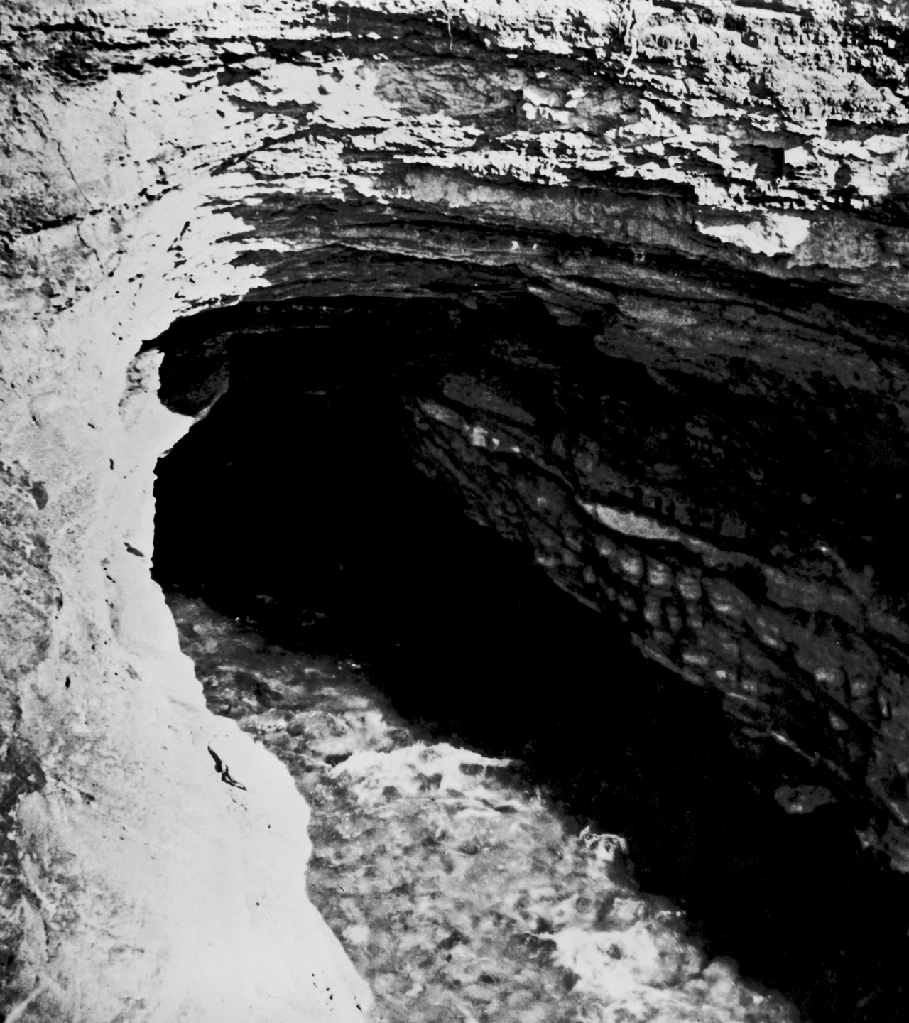 1. Photocopy of a photograph--1950 LOWER END OF TUNNEL - Montezuma Valley Irrigation Company System, Dolores, Montezuma County, CO
