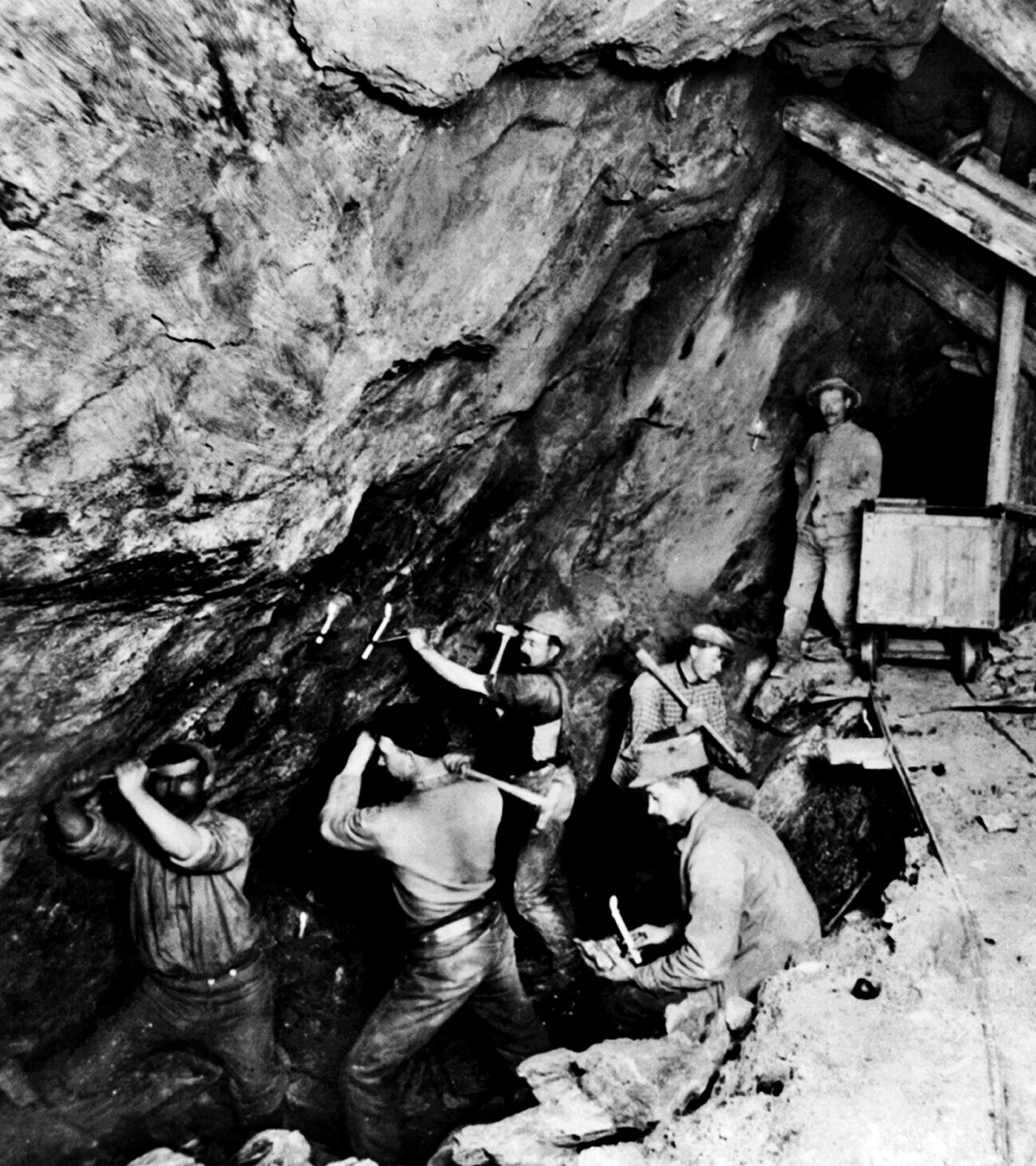 Men at work inside a mine. Idaho Springs, Co.